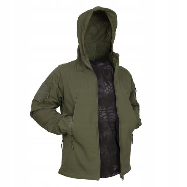 Kurtka Softshell Męska Texar Falcon z Kapturem Taktyczna Olive L