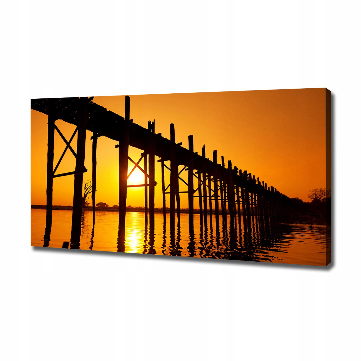 

Foto obraz na płótnie Most zachód słońca 120x60 cm