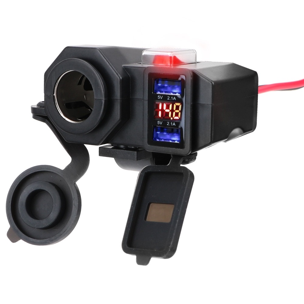 ŁADOWARKA Motocyklowa GNIAZDO Zapalniczki 2xUSB