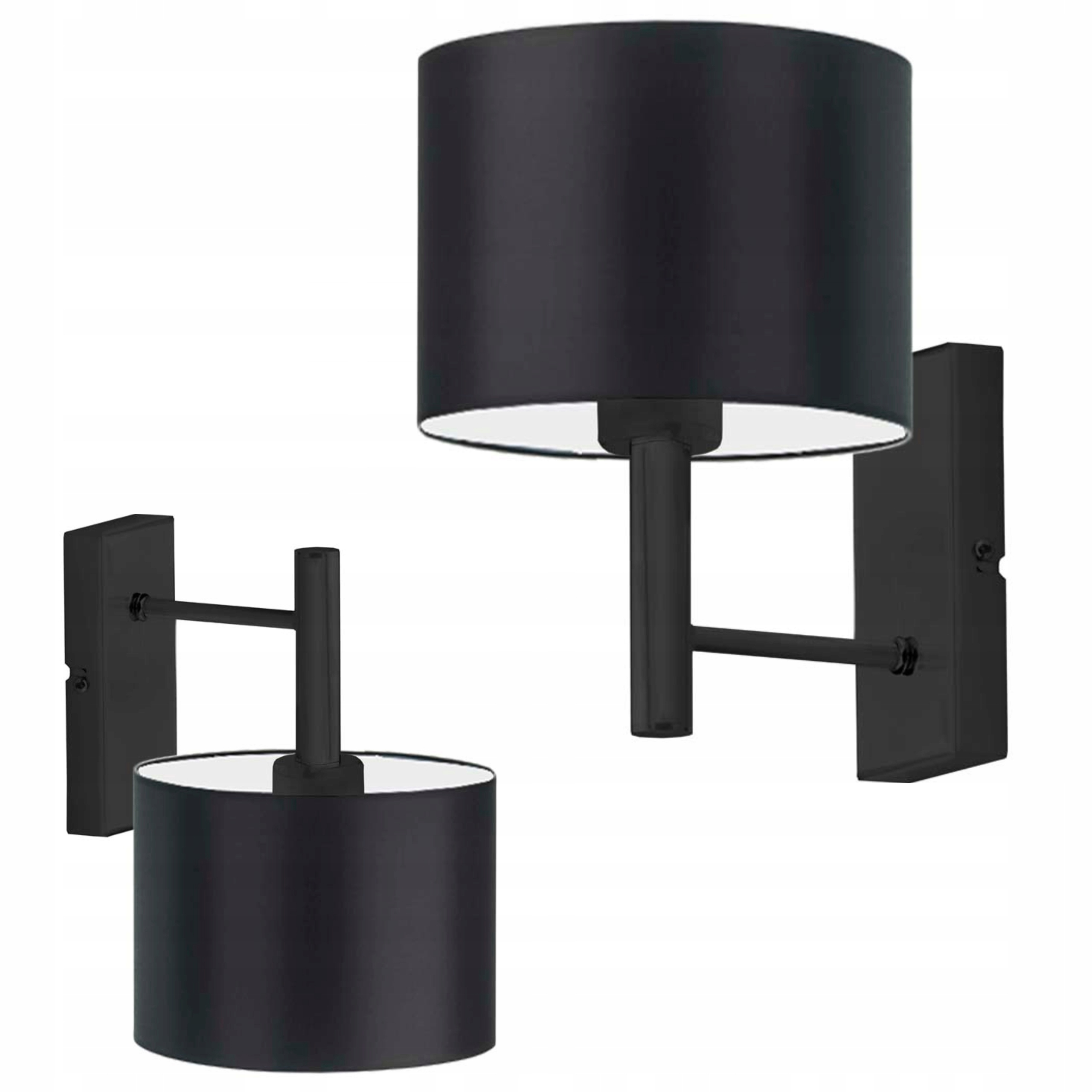 Kinkiet abażur lampa ścienna Led E27 kinkiet ścienny lampa na ścianę czarna