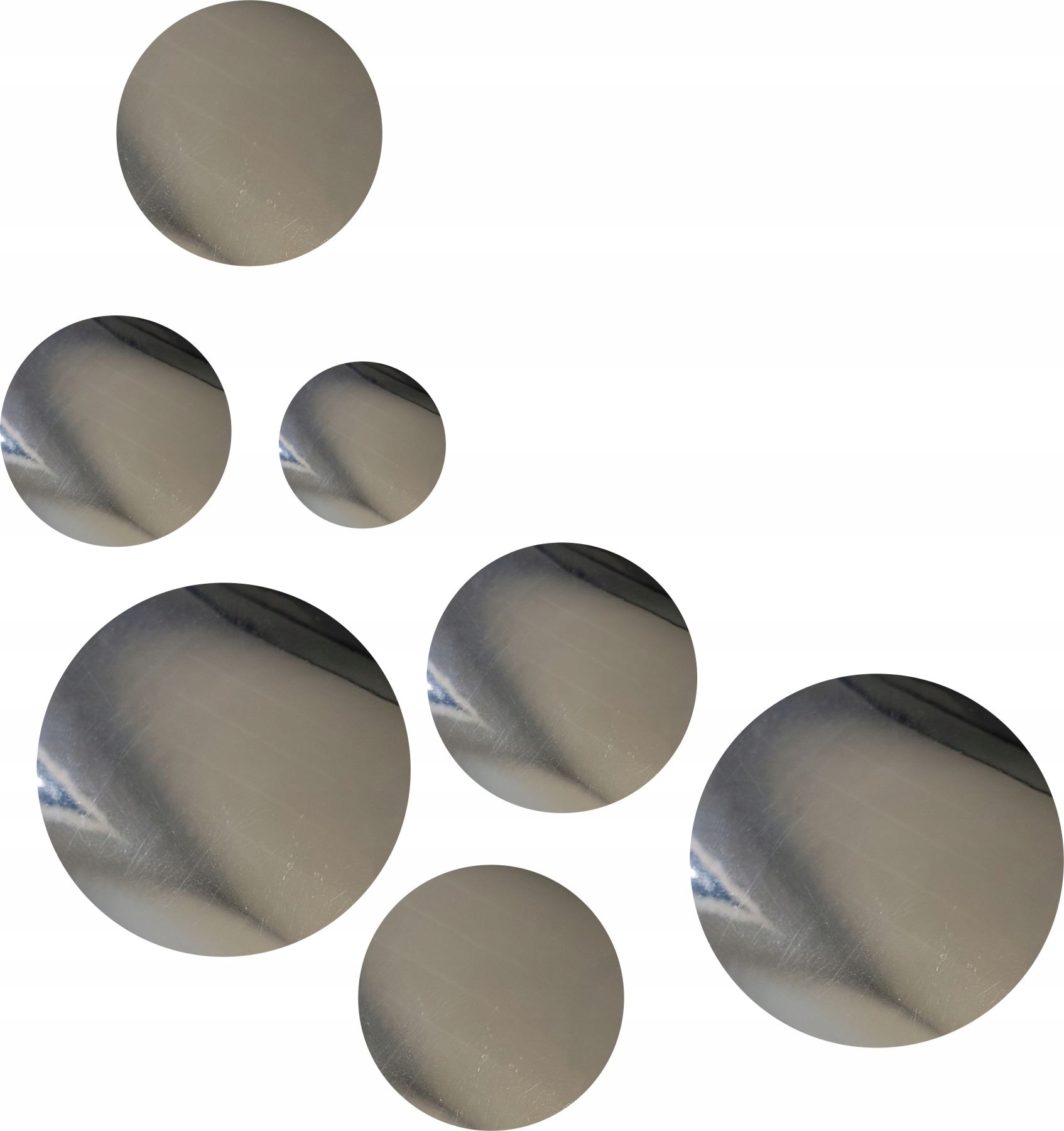 

naklejki na ścianę lustrzane lustro kółko 57 szt.