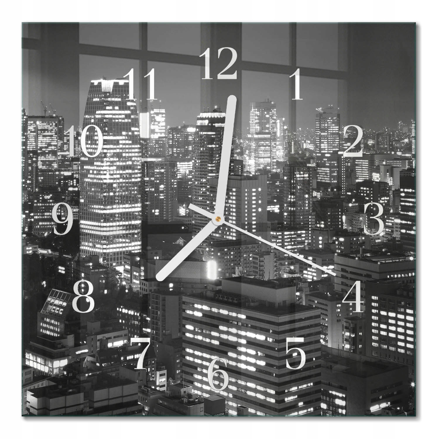 Designové skleněné hodiny do interiéru s stylovým potiskem Horizont 30x30 cm