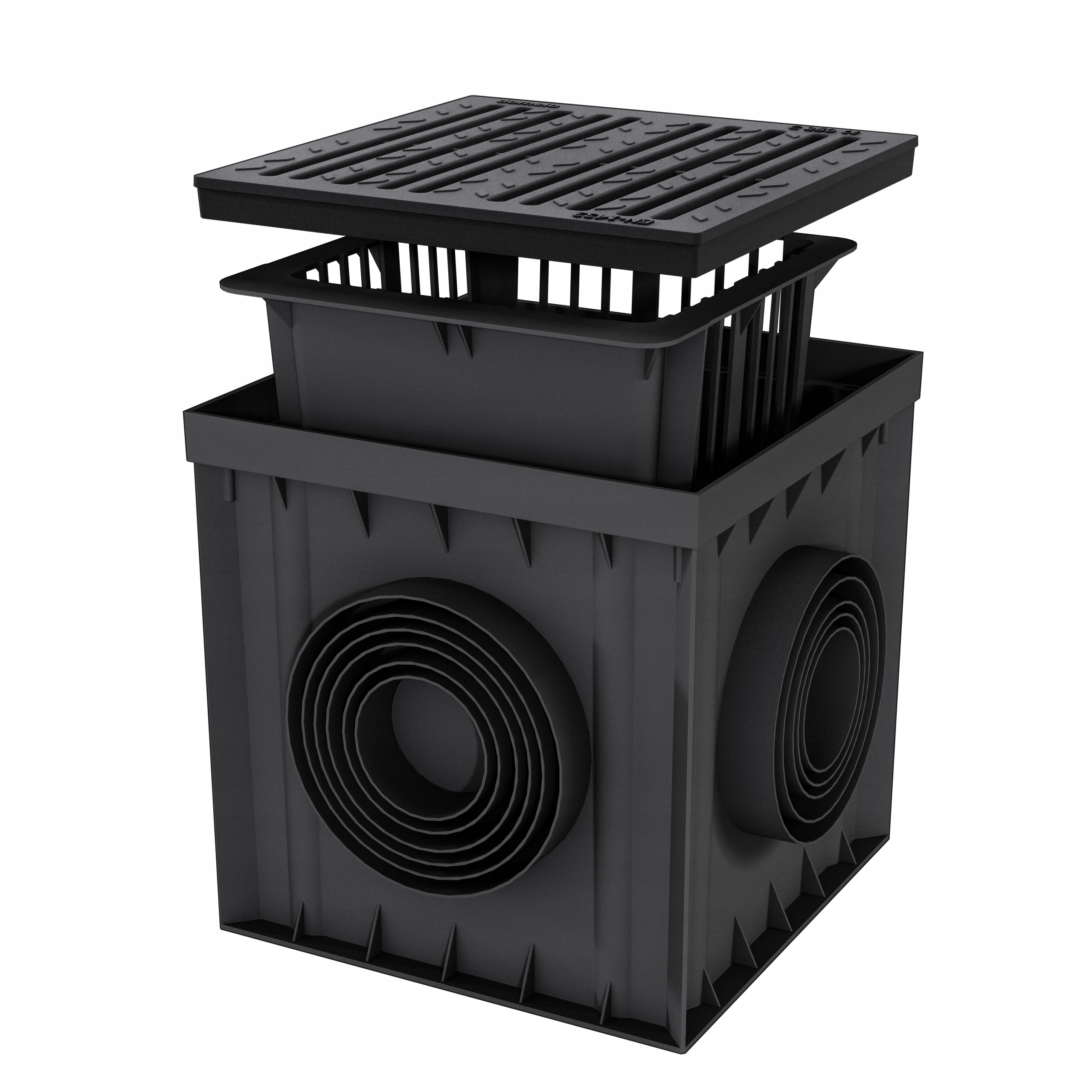 Revizní šachta 30x30 C250 Litinová mřížka Line do 25 tun s košem