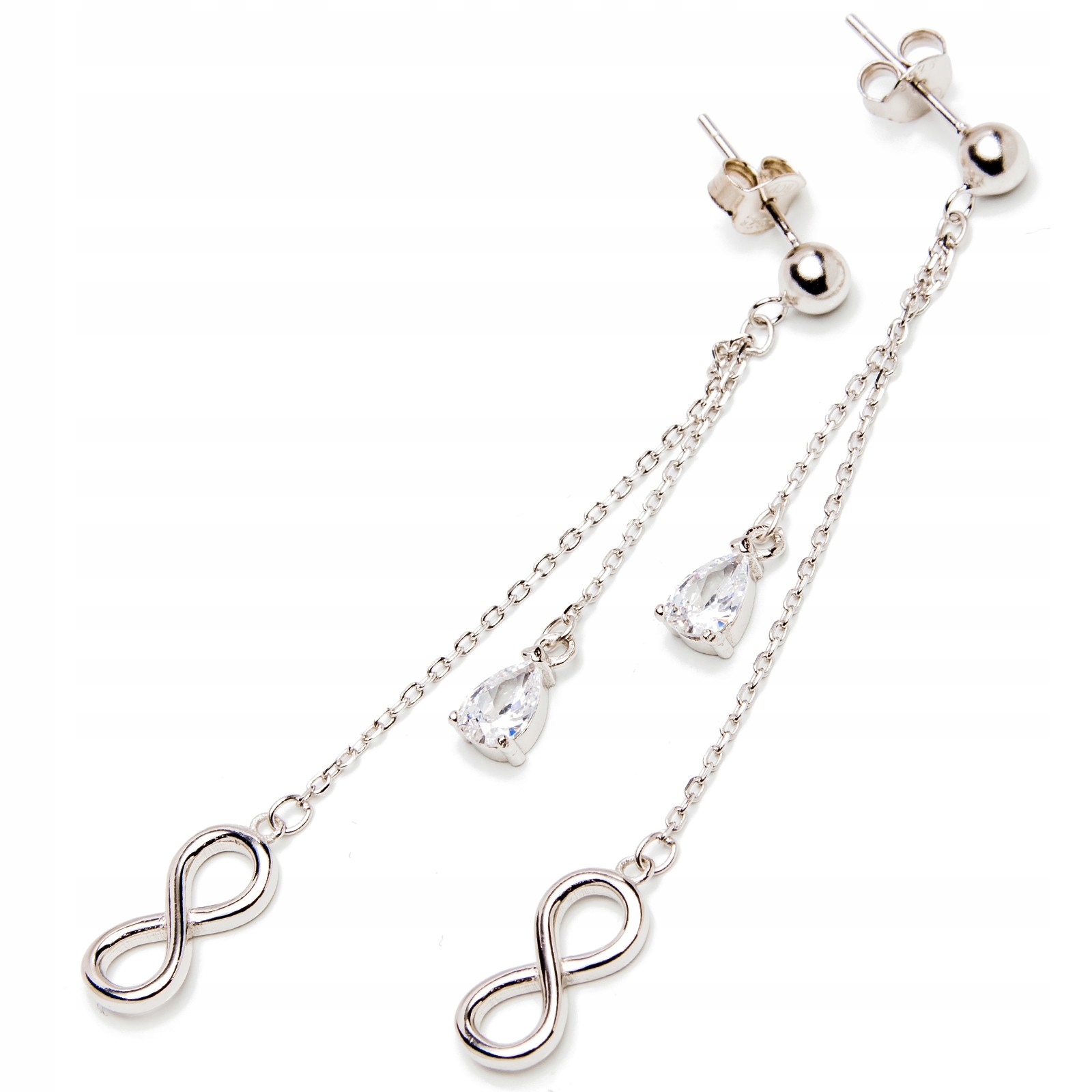 Stříbrné náušnice 925 nekonečno řetízek