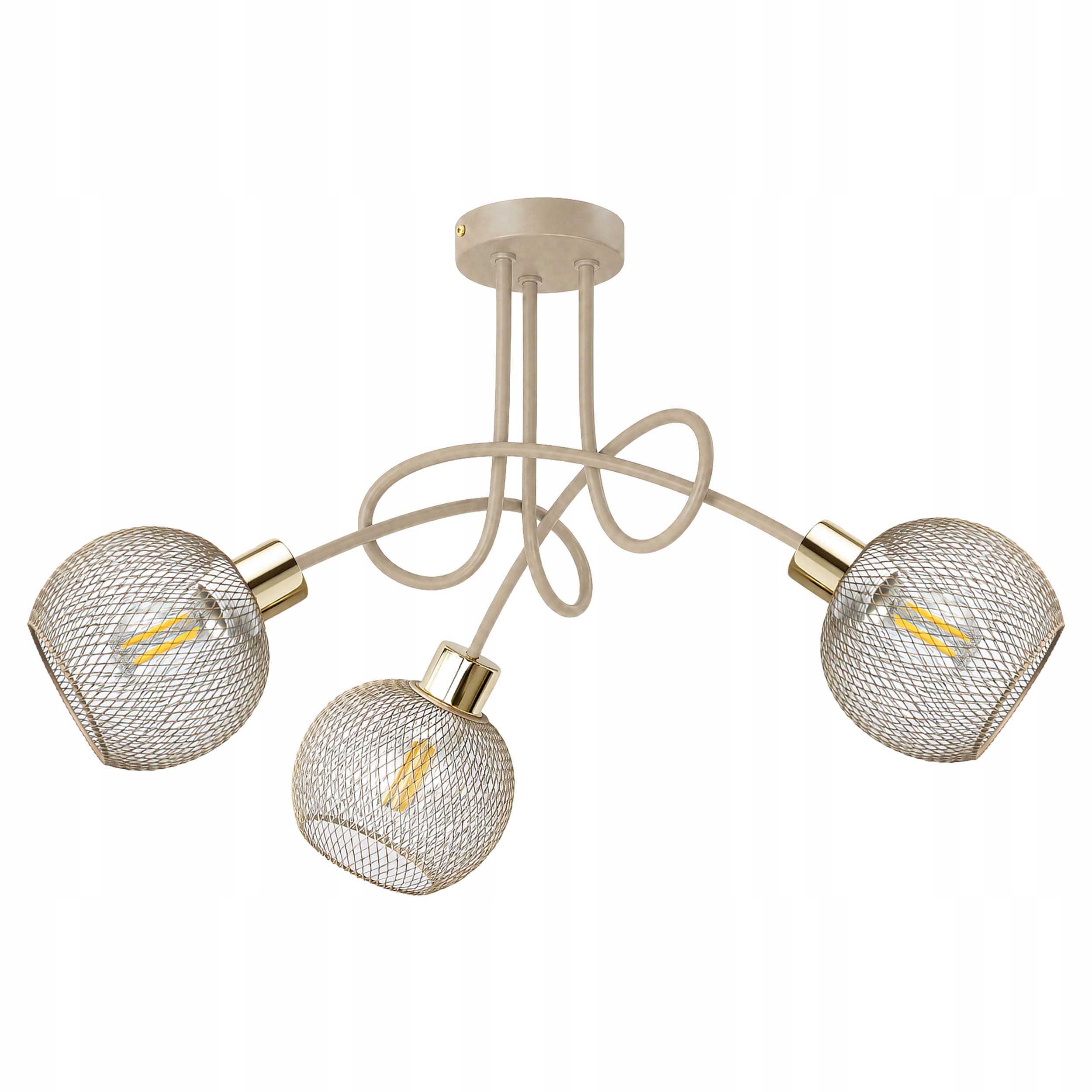 Stropní Svítidlo Stropní Svítidlo Lustr 3xE27 Béžová Kašmír Loft Edison do pokoje