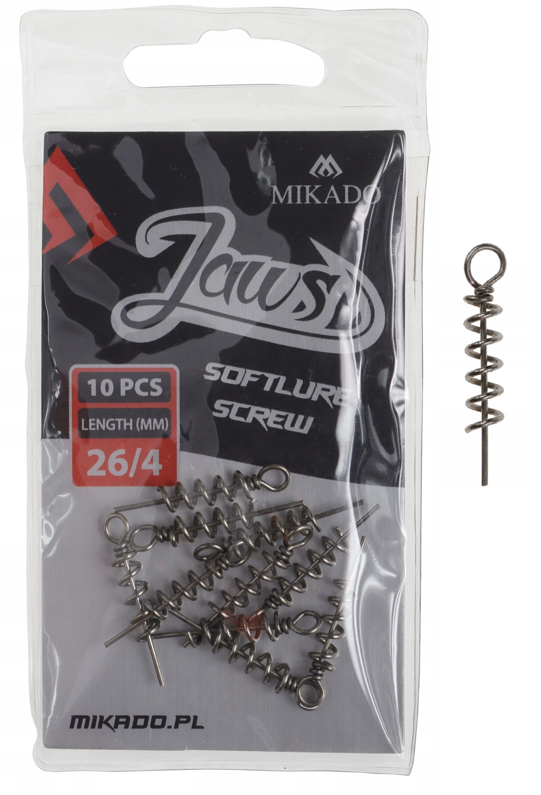 Wkręt Mikado do przynęt miękkich JAWS 26mm/4mm x10