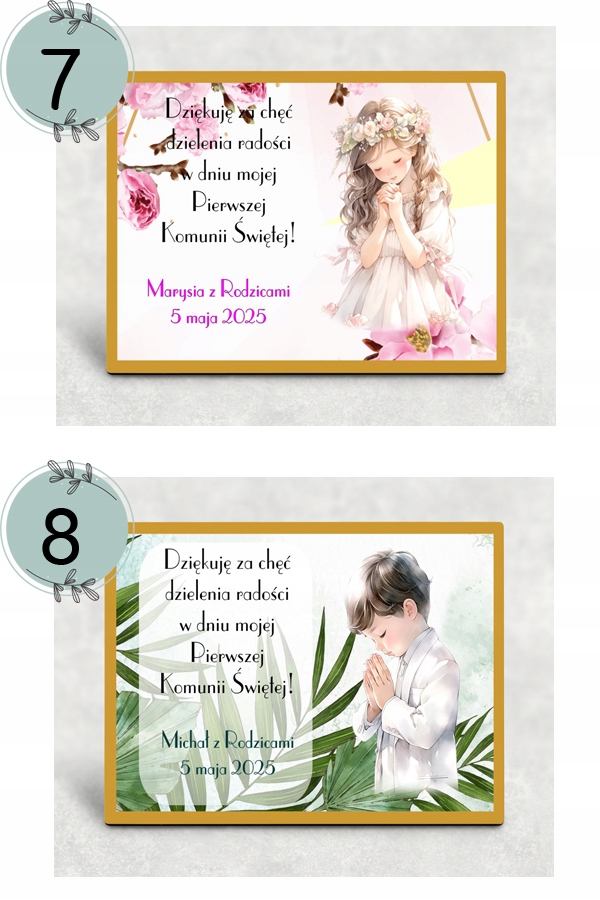 MAG 1 Podziękowanie pamiątka dla gości komunijnych komunia magnes COMMUNION Przeznaczenie dla gości