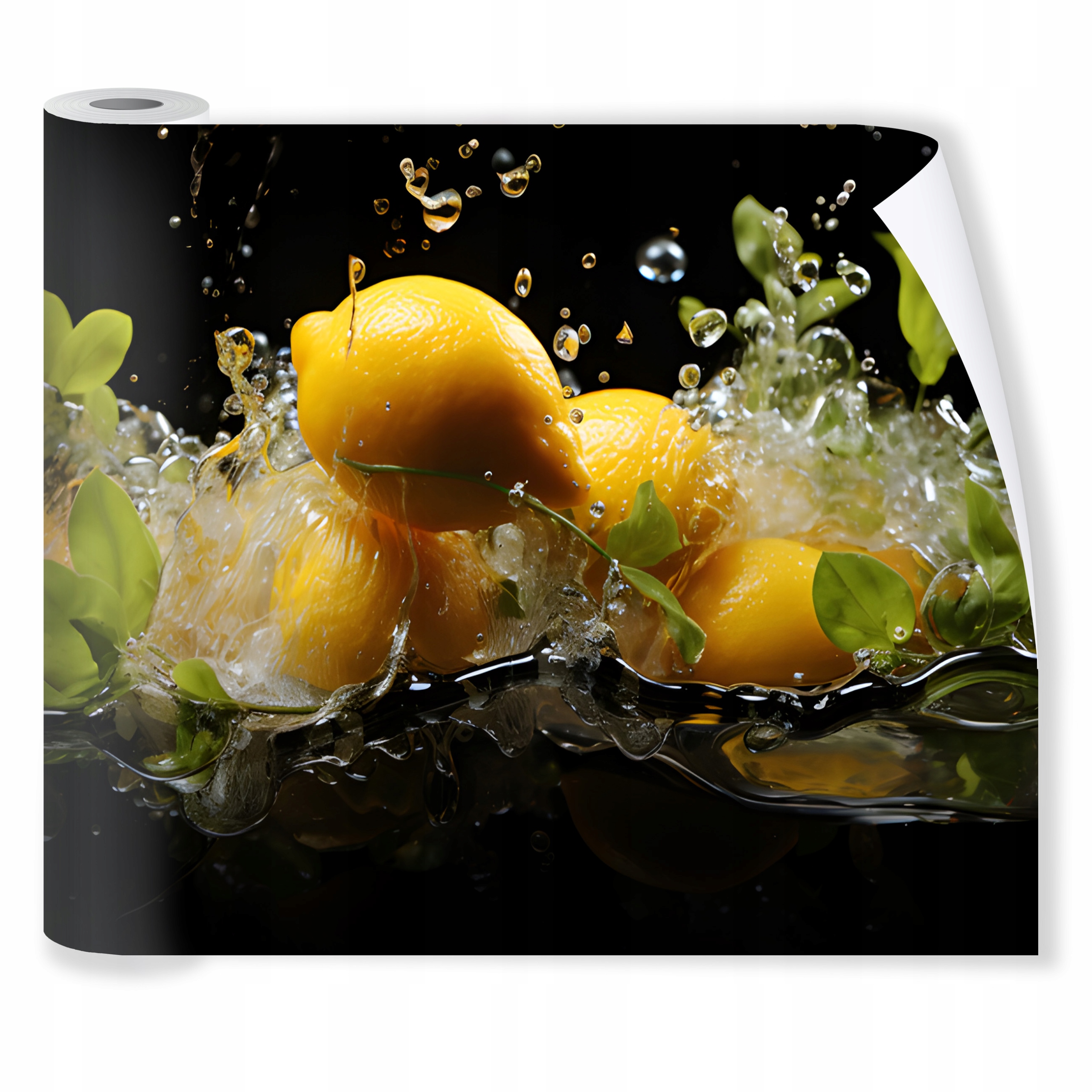 Fototapeta do kuchyně Omyvatelná Citrony Voda Černá Tapeta Voděodolná 250x60