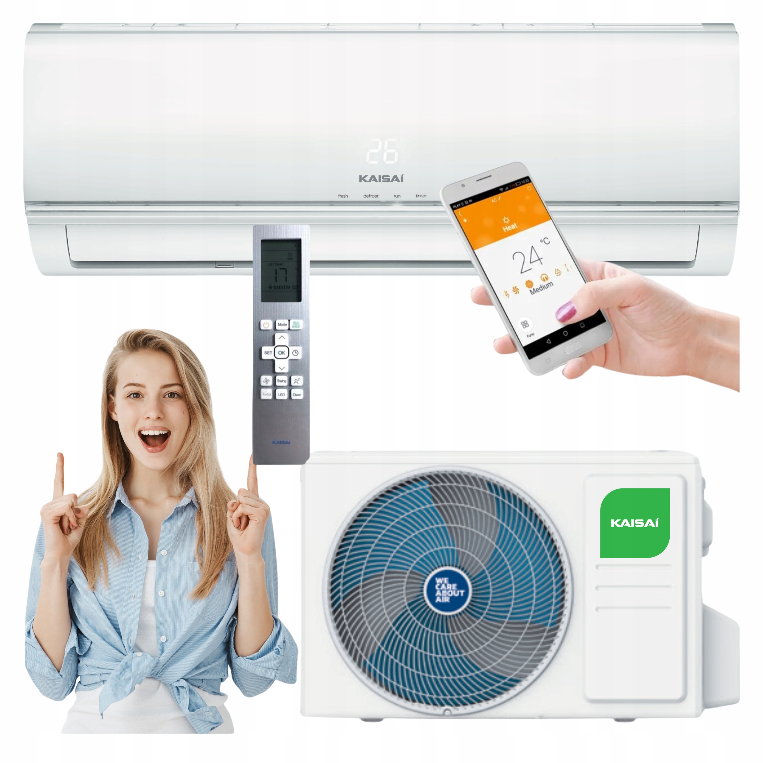 Klimatizace Kaisai Eco 3,5kW s WiFi v Základu, Nástěnná Klimatizace Tichá