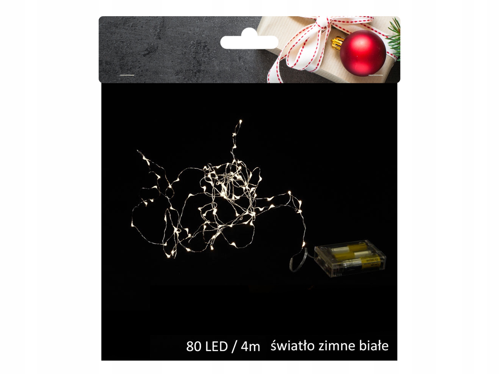 

Lampki Led na druciku zimne światło 80 lampek 4 m