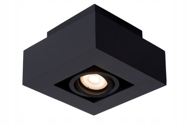 Regulovateľná stropná lampa čierna štvorcová spotová Lucide