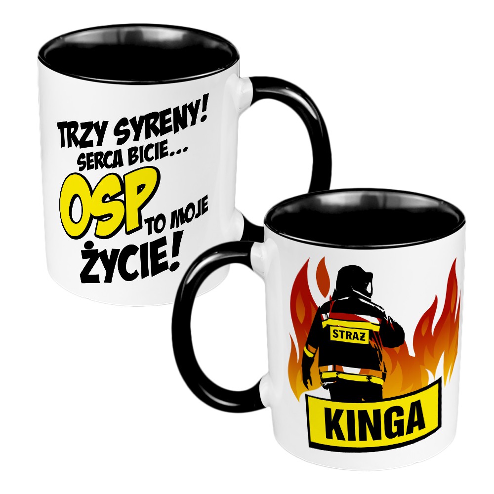 

Kubek dla strażaka Osp- czarny.