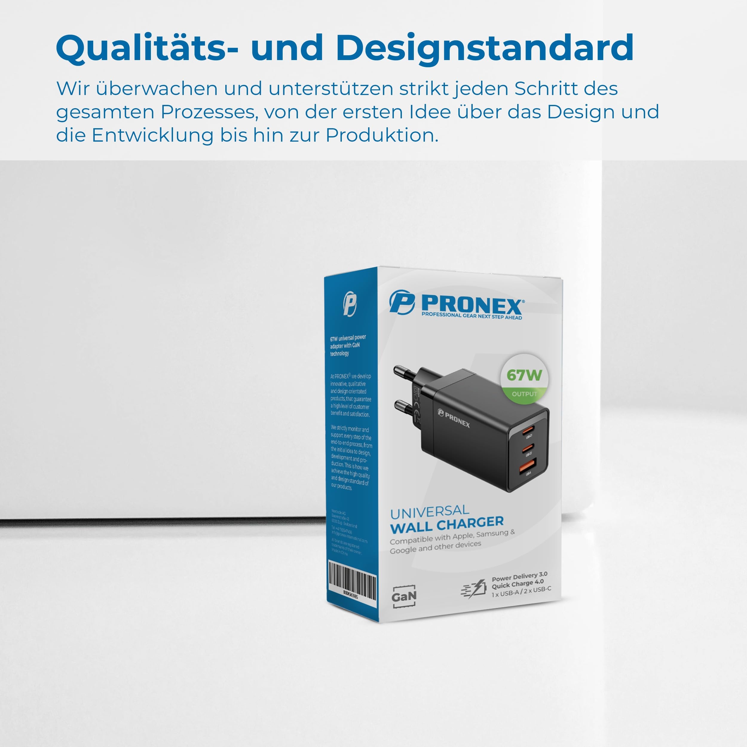 PRONEX 67W GaN USB-C Charger 3 Ports Fast Charging PD 3.0 Apple Samsung — miniatura 7