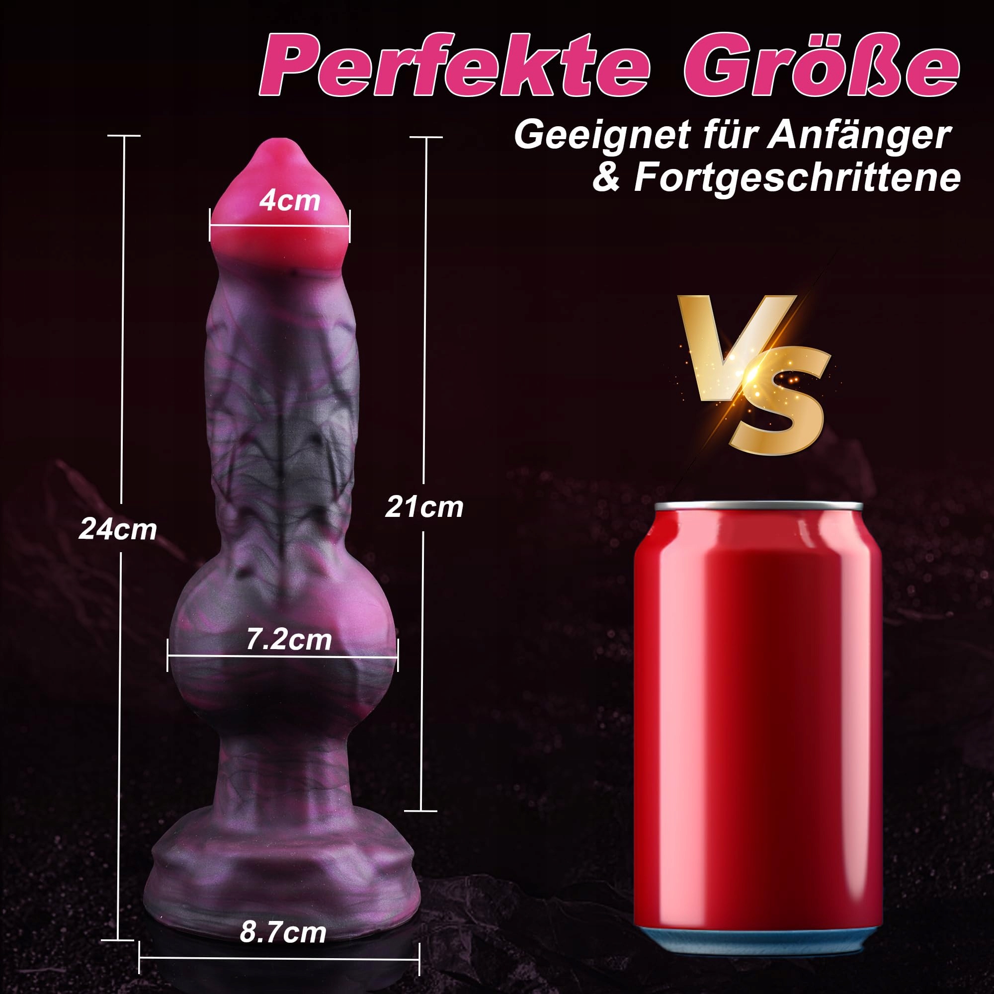 MONSTER Dildo Fantasy Zwierzęcy Knot XXL Realistyczny Analdildo 24cm — miniatura 4
