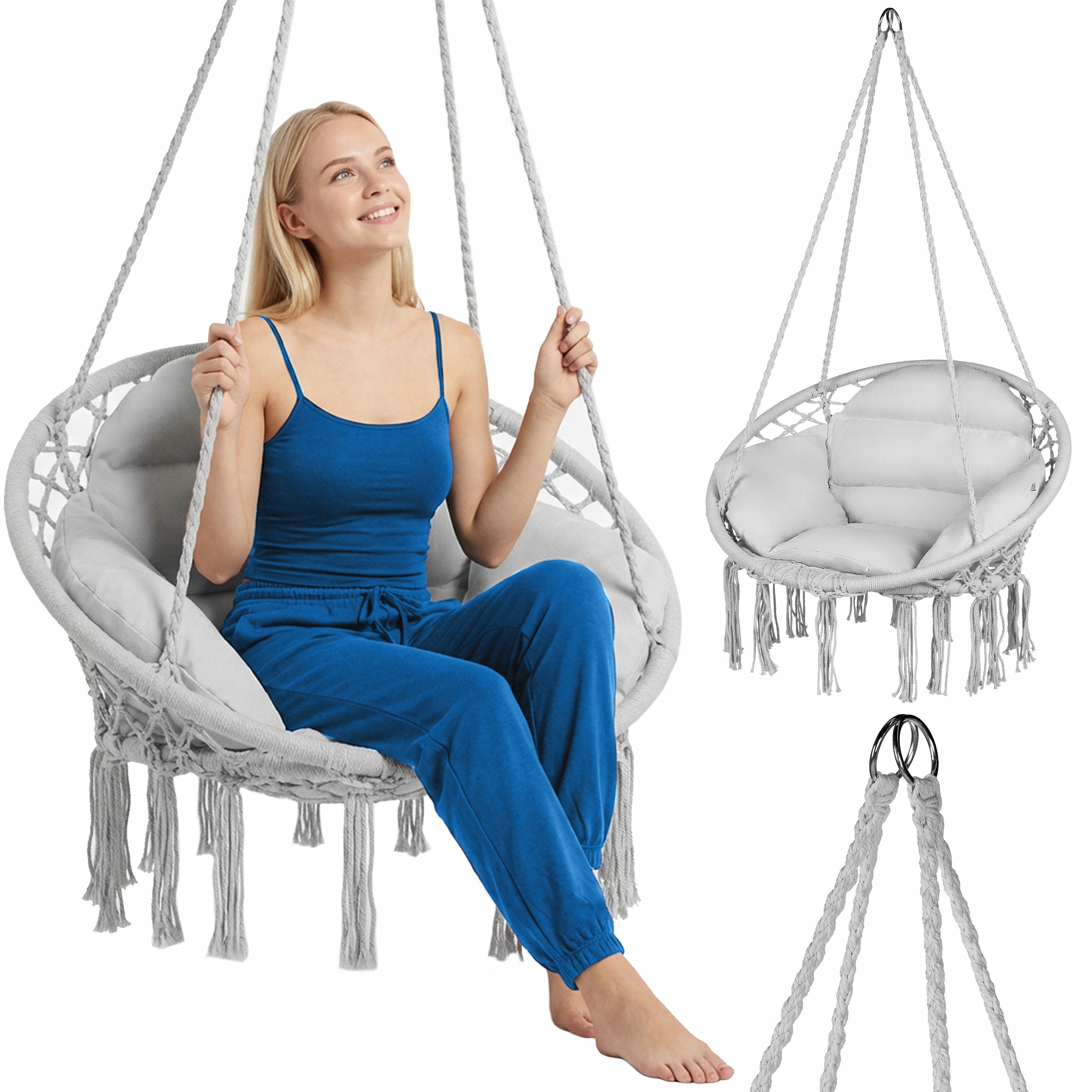 Houpačka Čapí Hnízdo Boho Zahradní Závěsné Křeslo S Polštářem Luverno