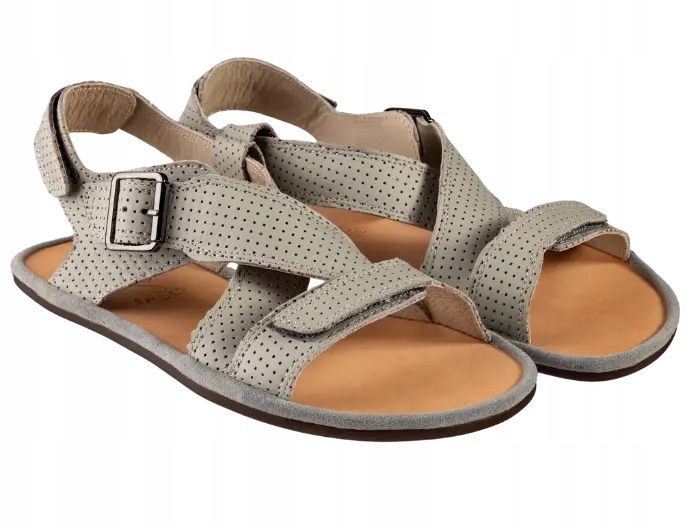 Sandały Damskie Barefoot Skórzane Magical Shoes Roma Gray Dot R.38