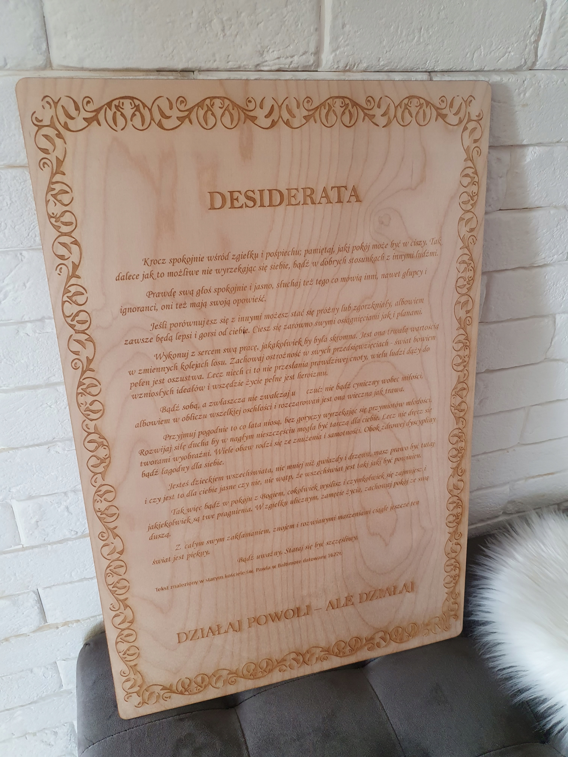 Tablica motywacyjna, "Desiderata" Marka inna