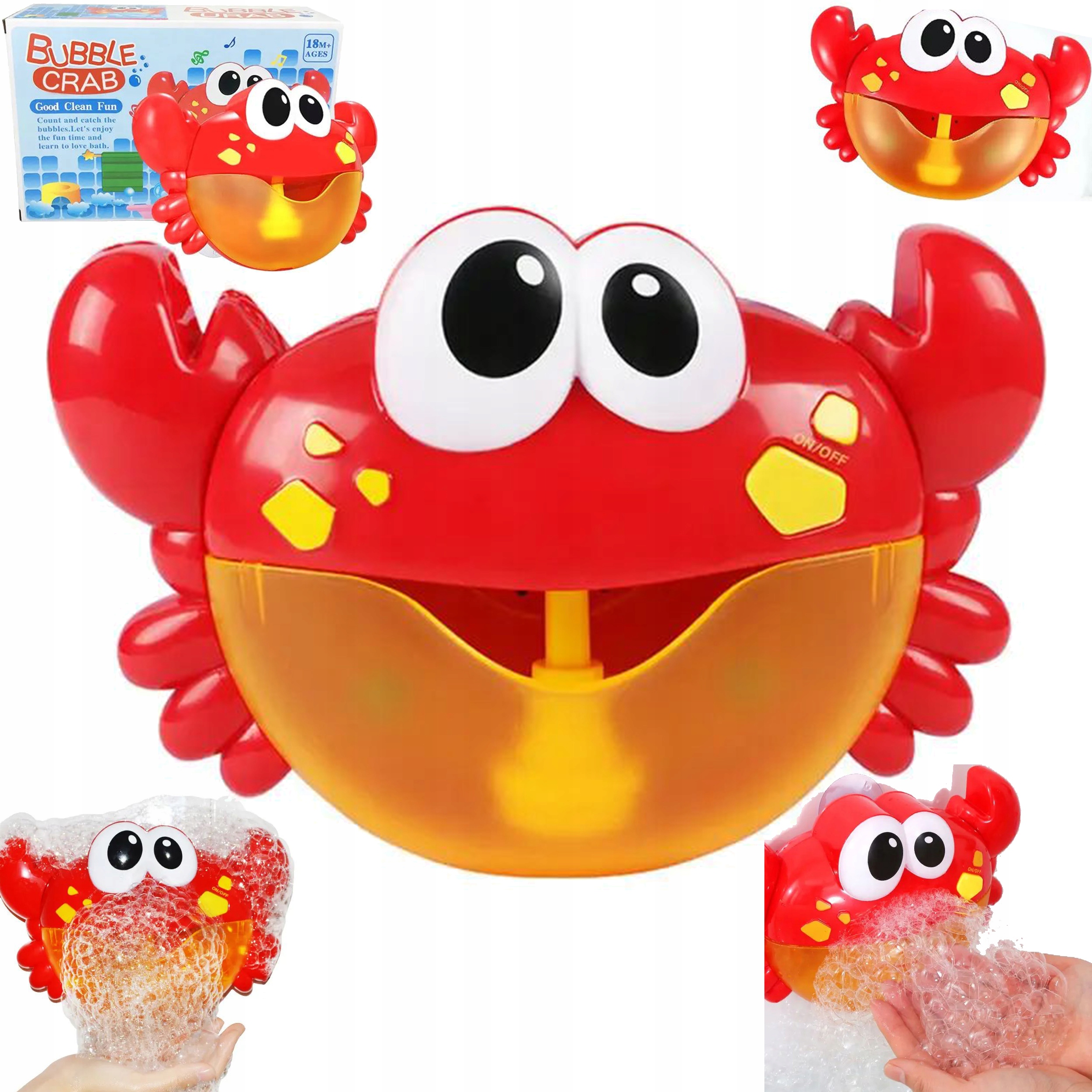 KRAB DO ROBIENIA PIANY ZABAWKA DO KĄPIELI MELODIE