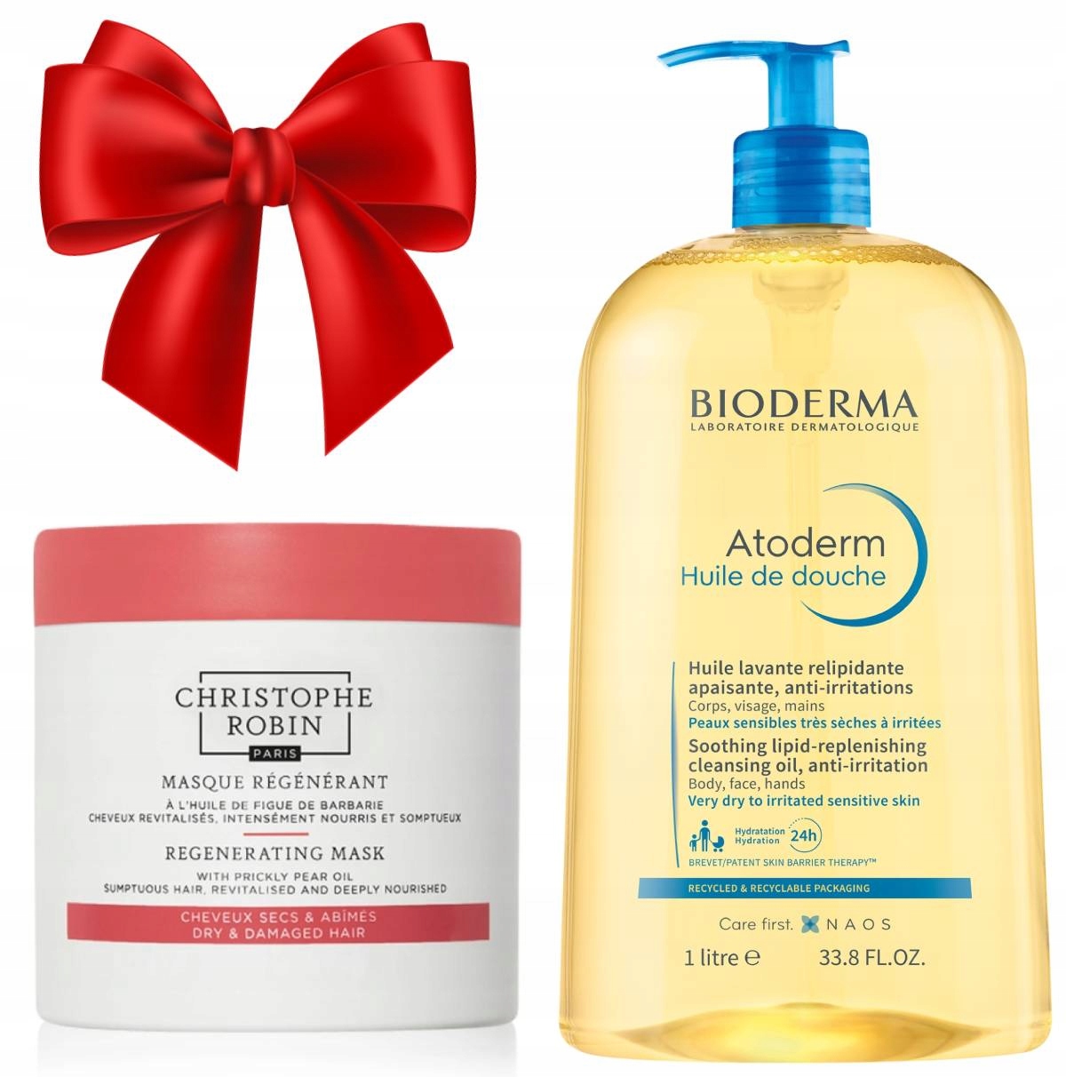 Bioderma Atoderm Huile Olejek Nawilżający +Maska Do Włosów Christophe Robin