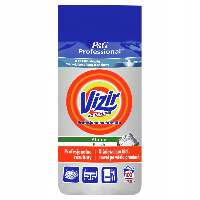 Proszek Do Prania Białego Białych Tkanin Vizir 100 Prań 5,5KG Alpinefresh