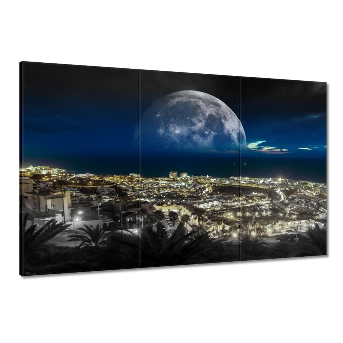 Obrazy 120x80 Měsíc nad městem Noc