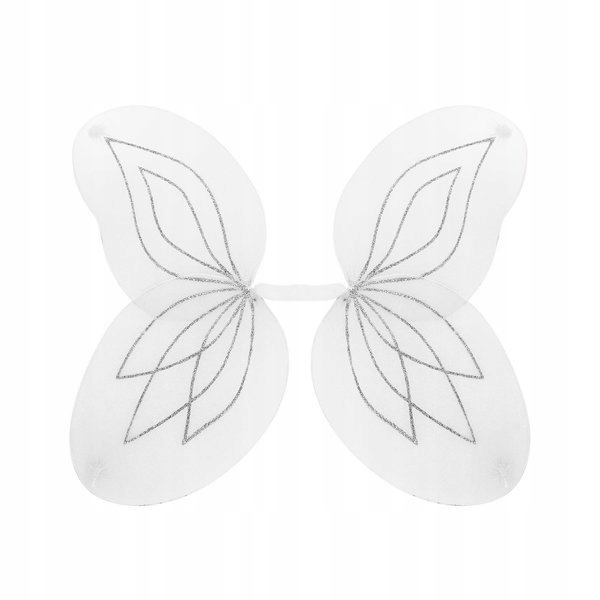 SKRZYDŁA BIAŁE BROKATOWE WRÓŻKI ANIOŁA 58X46 CM