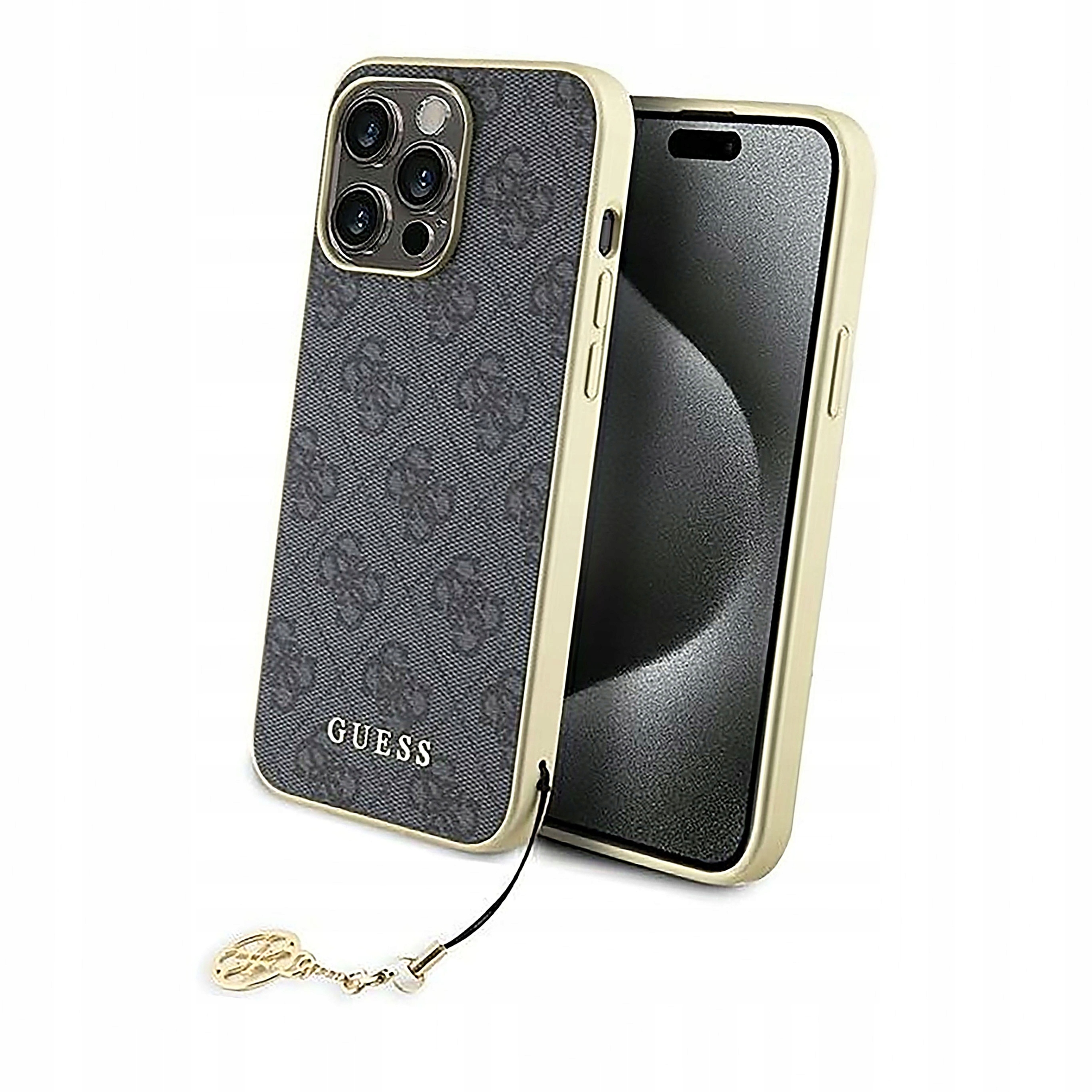 Plecki Etui Guess 4G Charms Collection do iPhone 15 Pro Max szare