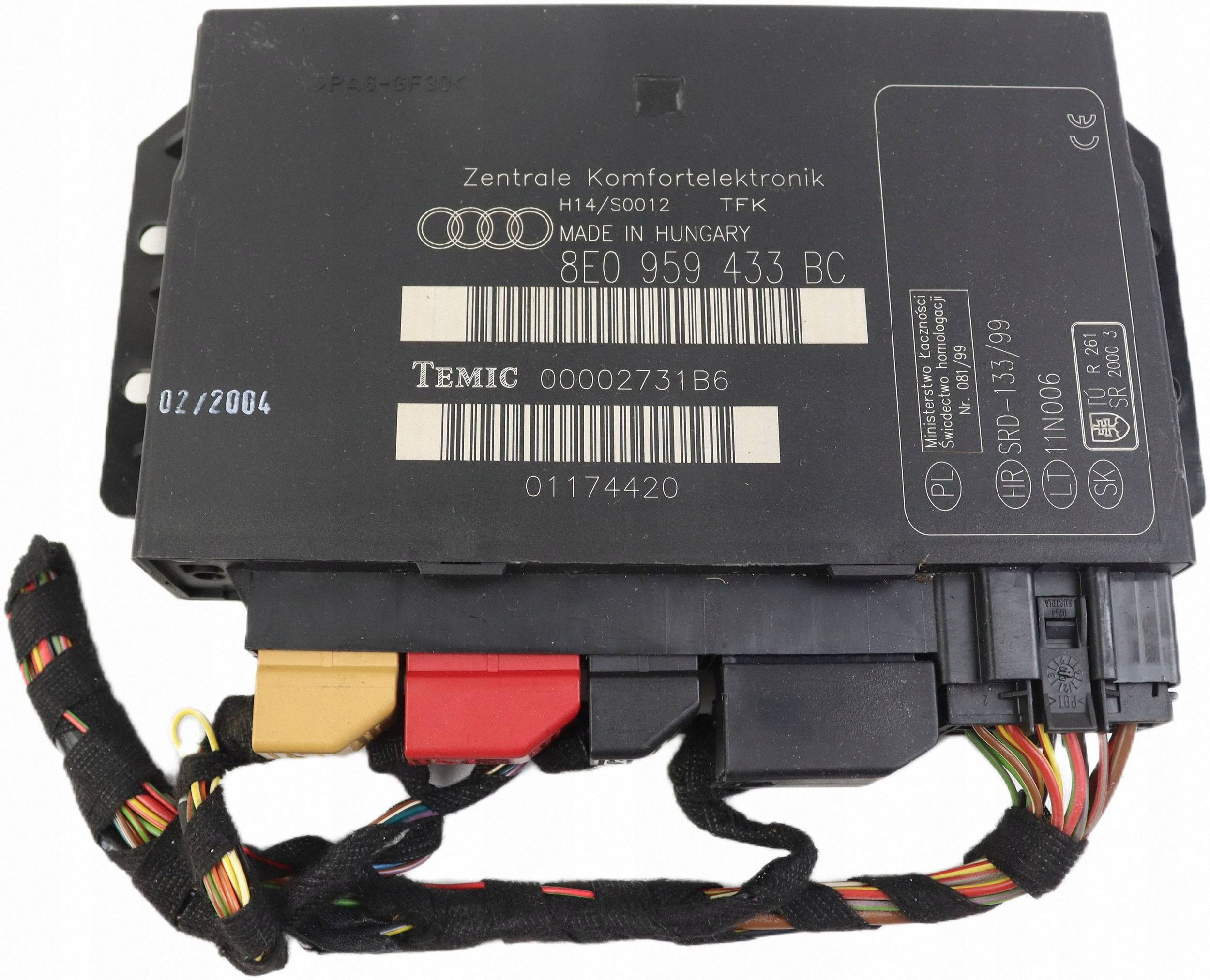 AUDI A4 B6 B7 control unit comfort control unit 8E0959433BC