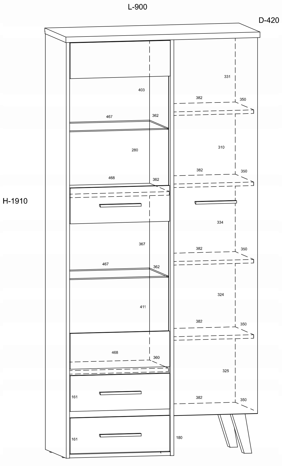 meble NORSID 17 witryna 1D2S sonoma ciemna / biały Marka Meble4home