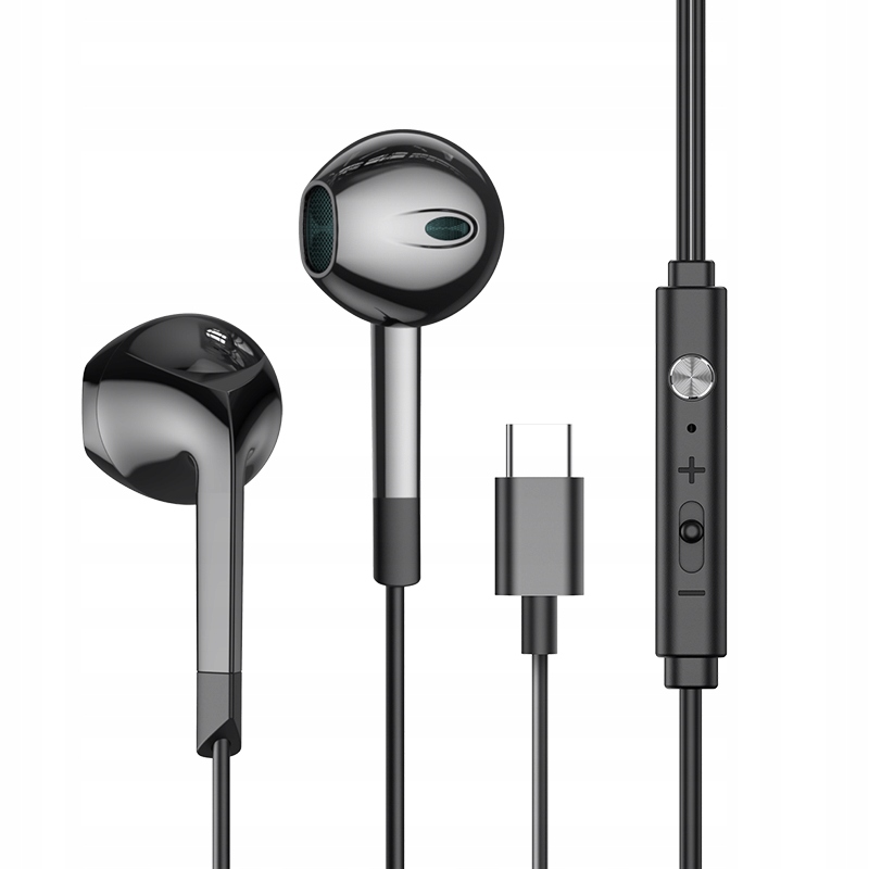 Słuchawki Douszne Usb-c Przewodowe Mikrofon Regulacja Głośności X-bass