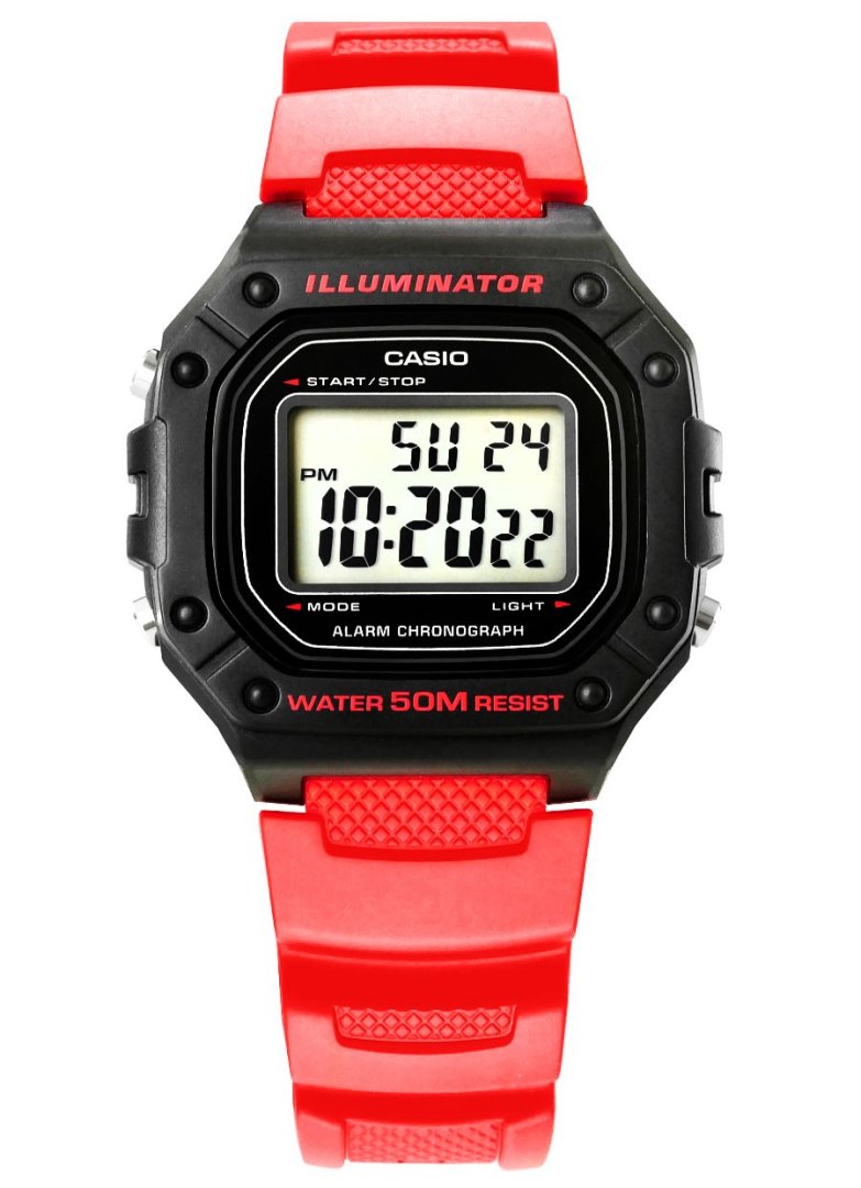 Multifunkční Pánské Hodinky Casio Křemenné, Vodotěsné, Červené