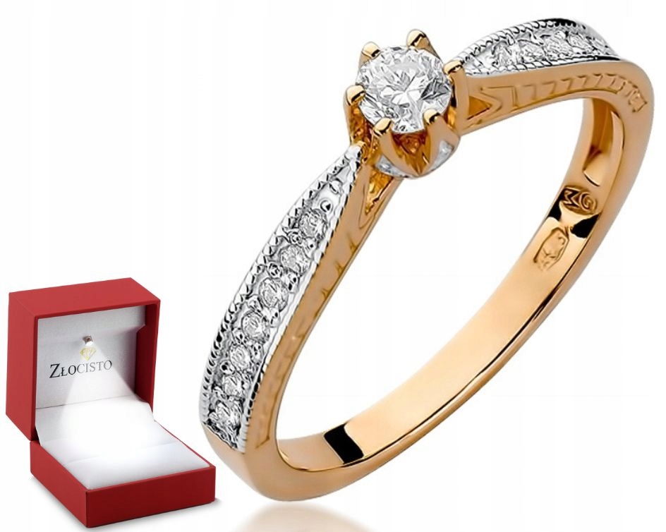 Růžové Zlato Prstýnek 0,30 ct 585
