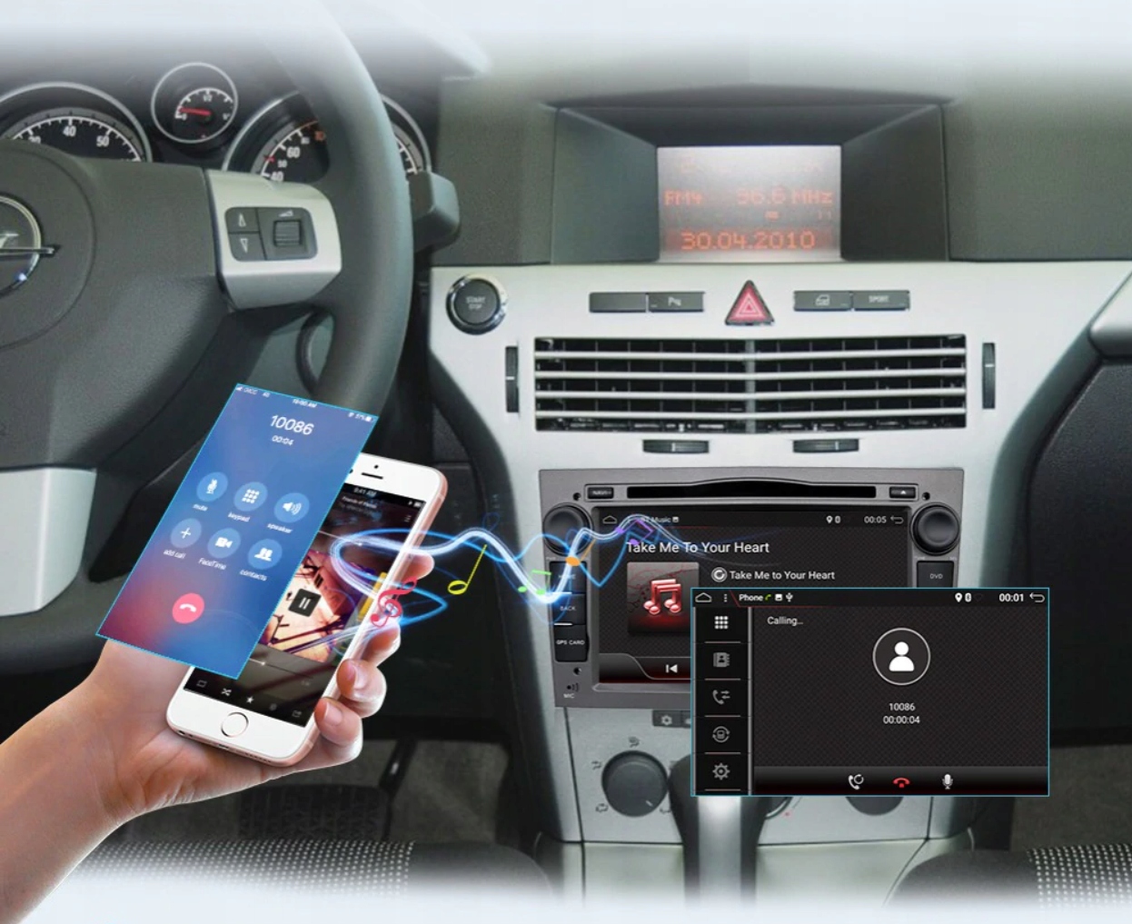 RADIO ANDROID Opel Astra Vectra Corsa Zafira PIANO Złącza AUX minijack USB RCA Pre-out (przedwzmacniacz) RCA Sub-out (subwoofer)