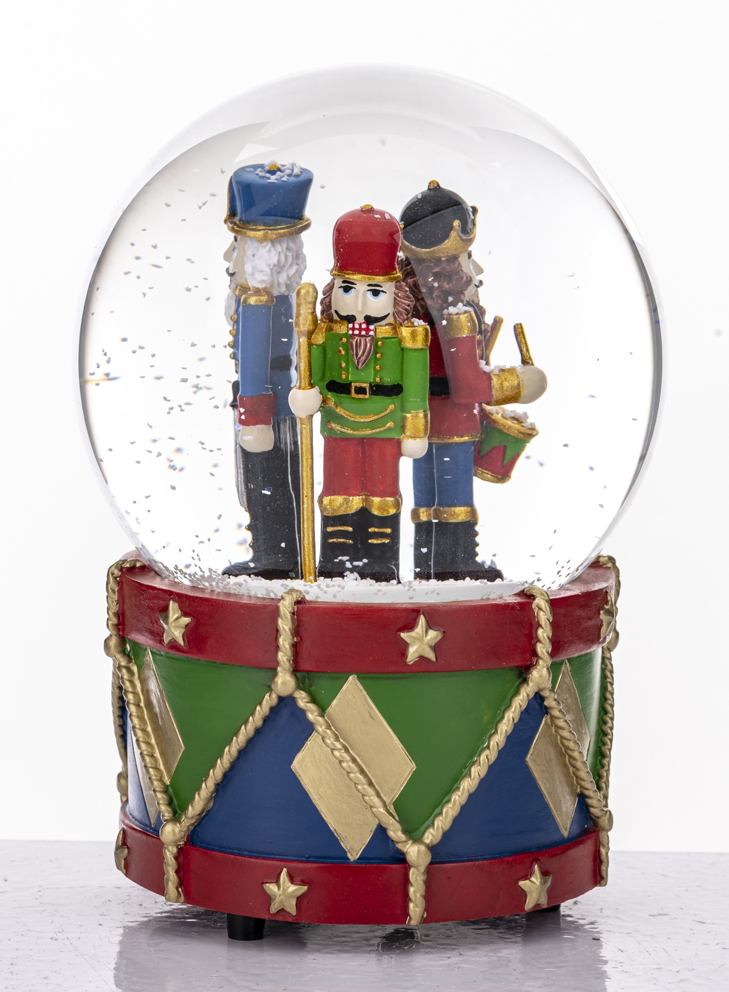 KULA ŚNIEŻNA SZKLANA POZYTYWKA DZIADEK DO ORZECHÓW Wysokość produktu 14.5 cm