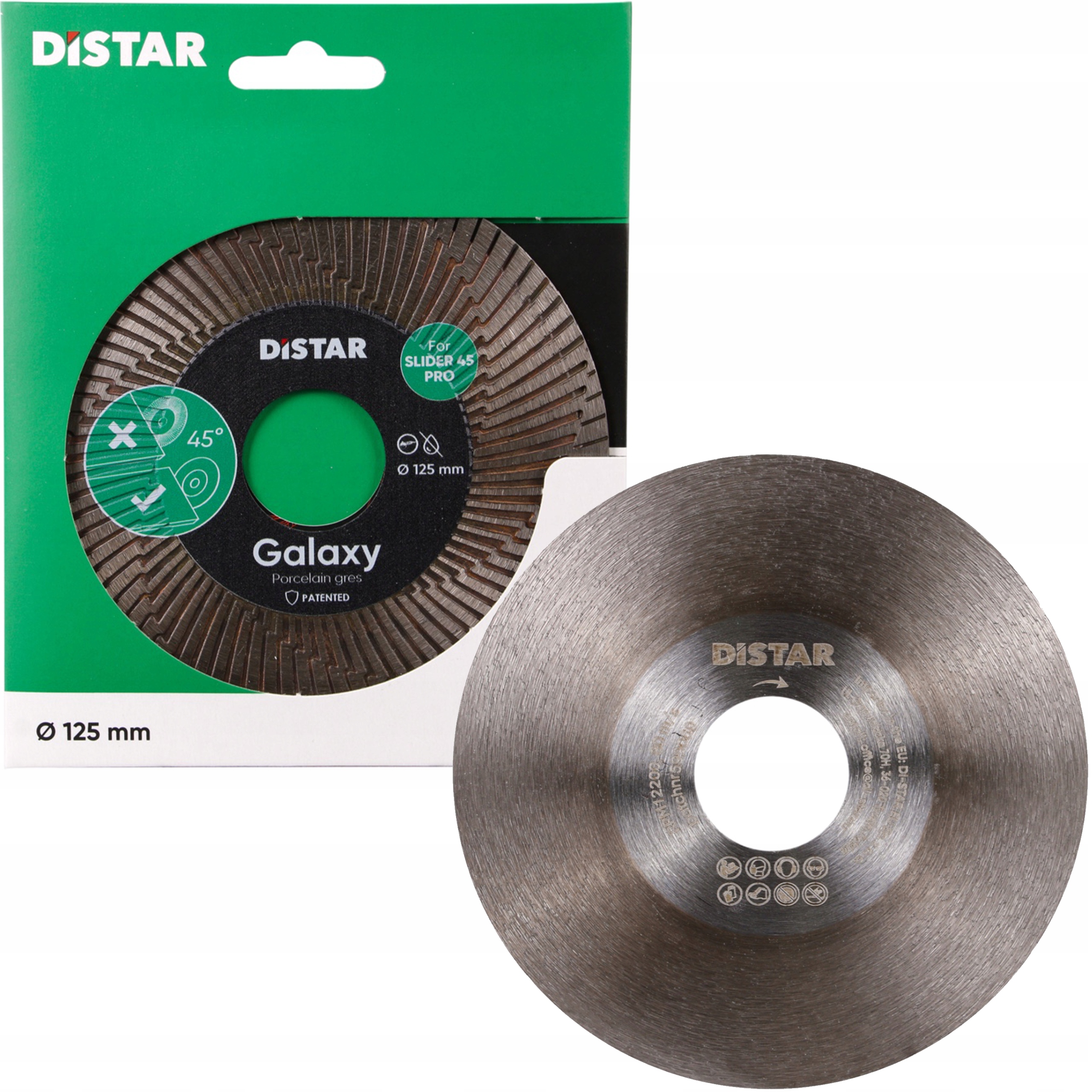 Tarcza Diamentowa Distar Galaxy 125mm do Ukosowania 45 Gres do slider45
