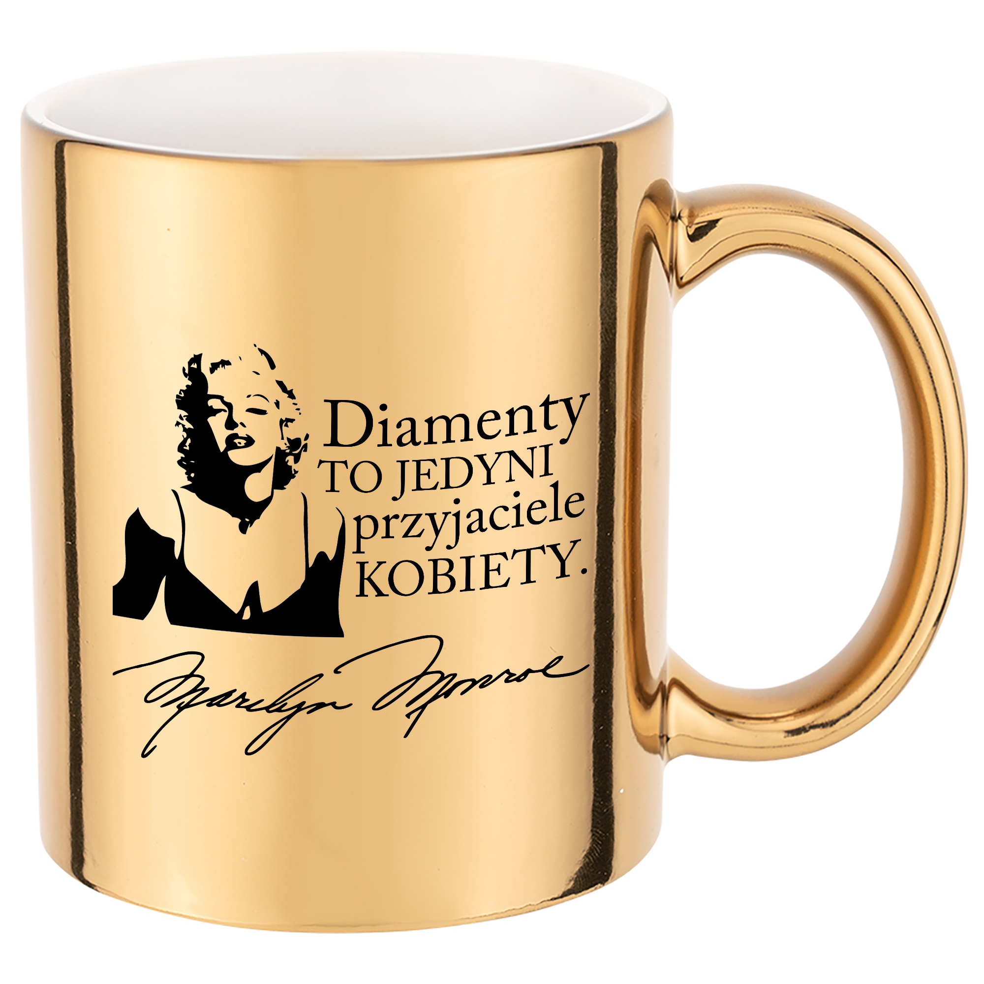 

Kubek Złoty Błyszczący Cytaty Marilyn Monroe