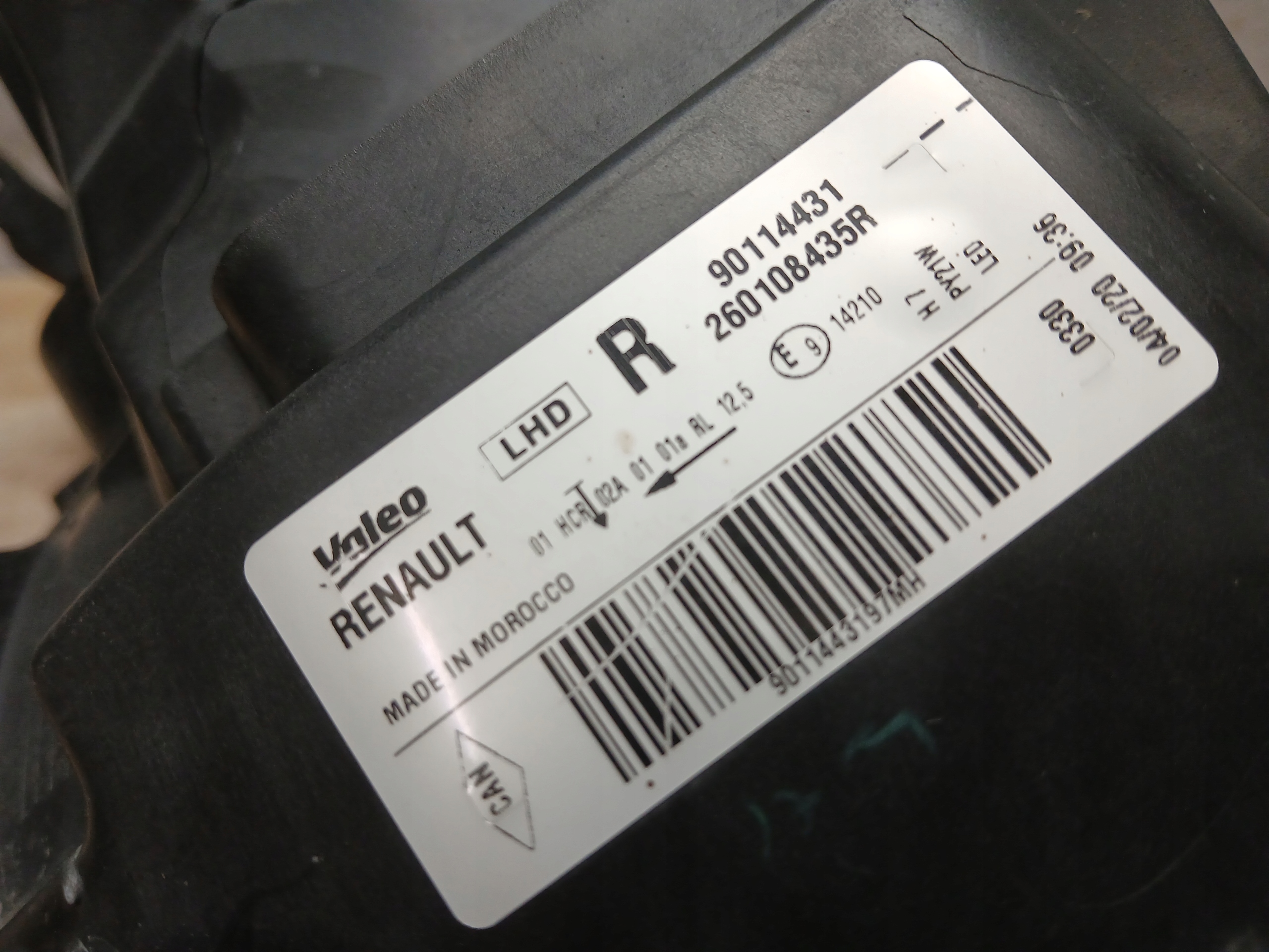 light front right DACIA SANDERO II 2 LIFT LED 260108435R