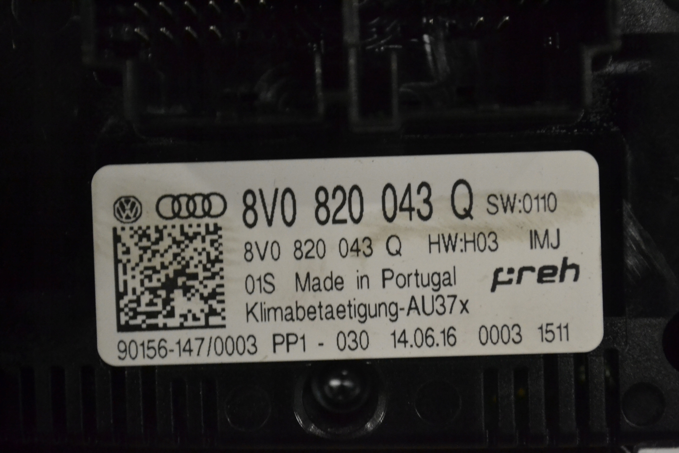 commande de climatisation 8V0820043Q AUDI A3 S3 8V LIFT