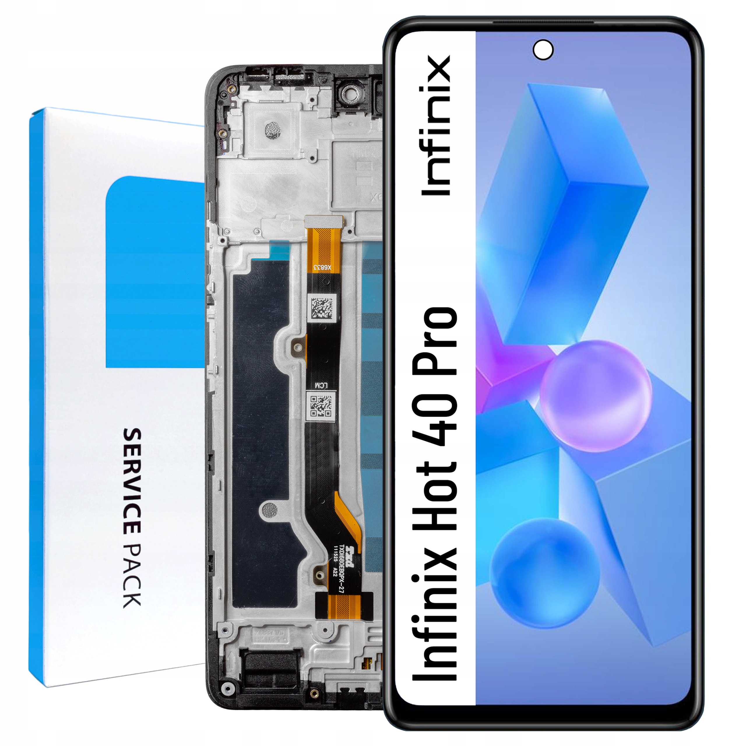 X6837 LCD pro Infinix Hot 40 Pro Service Pack Rámeček Matrix Originál Zila