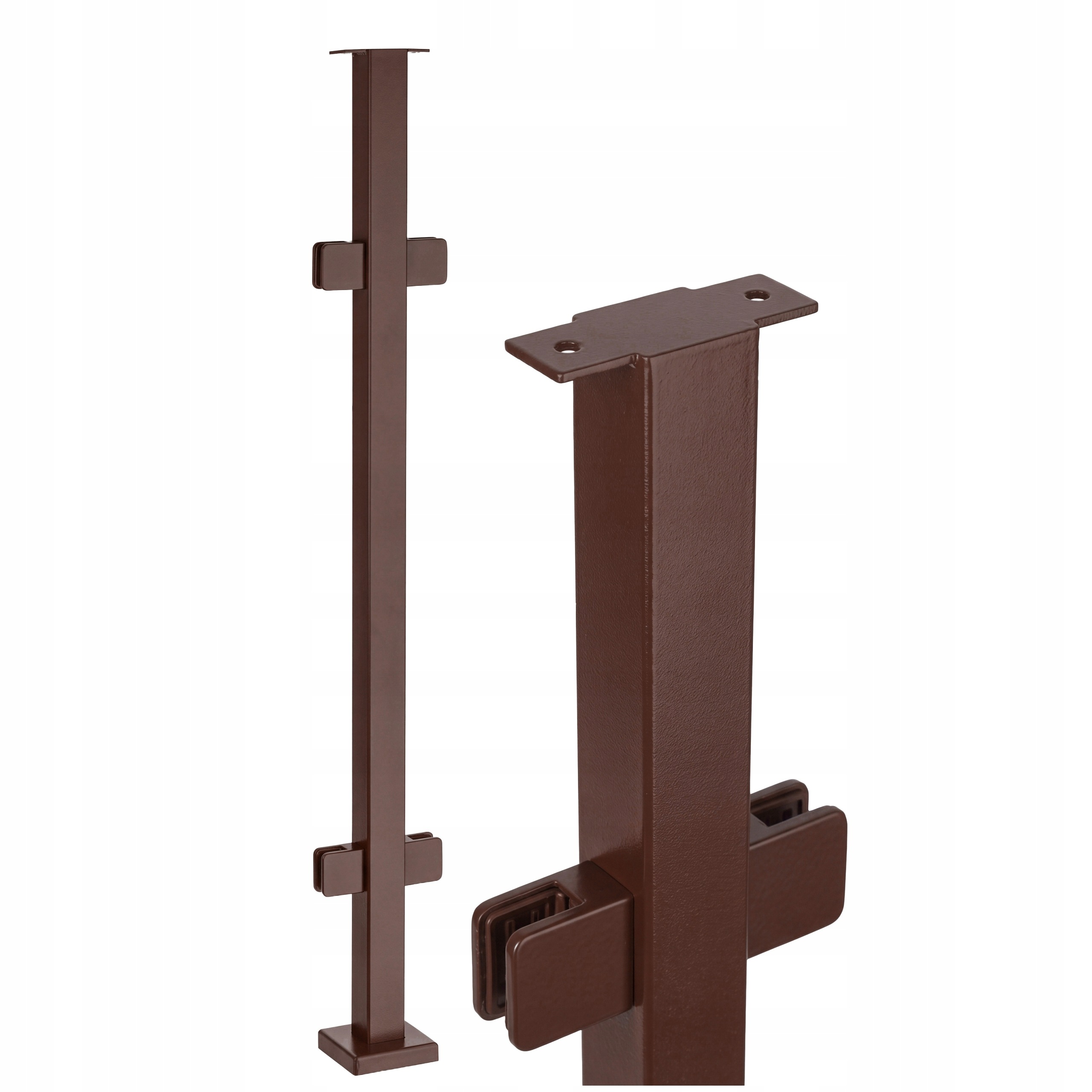 Priechodný stĺpik pre sklenené zábradlie 110 cm Sklo Bronzový 40x40 mm Loft