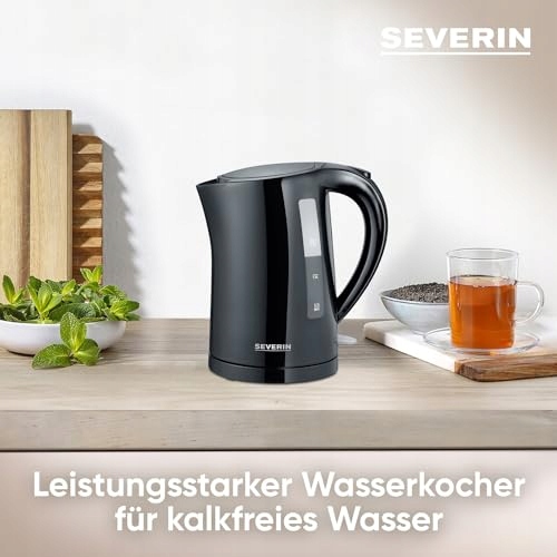 SEVERIN Czajnik Elektryczny 1,5L Mocny Filtr Osadów Plastikowy 2200W Czarny — miniatura 3