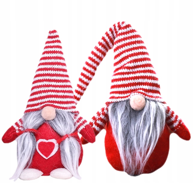 2x SKRZAT KRASNALE ŚWIĄTECZNE STOJĄCY PARA OZDOBA DEKORACJA ŚWIĄTECZNA GNOM