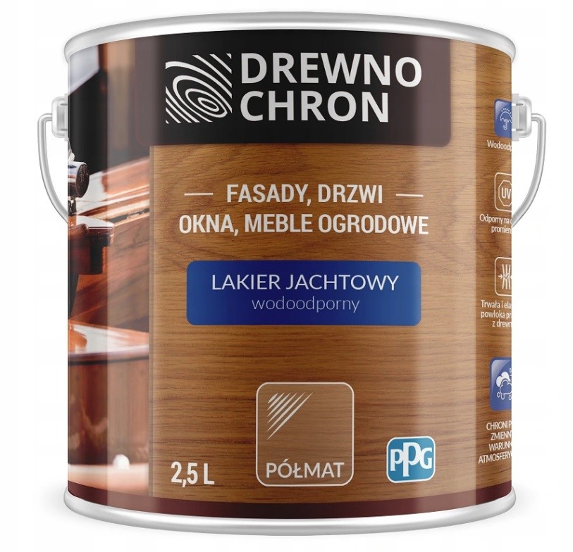 Lakier Jachtowy Drewnochron półmat 2,5L