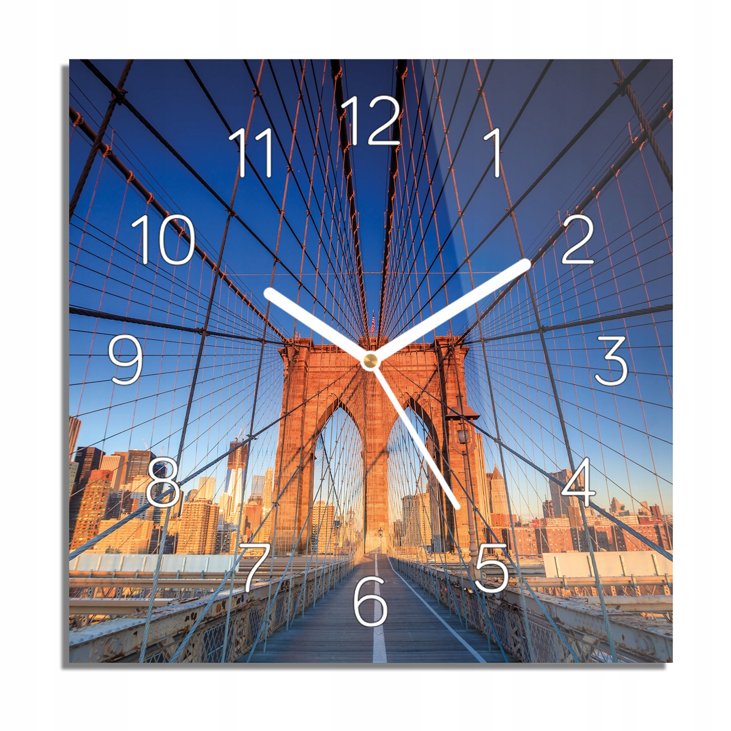 

Most Brooklyn zegar na szkle ścienny 30x30 z foto