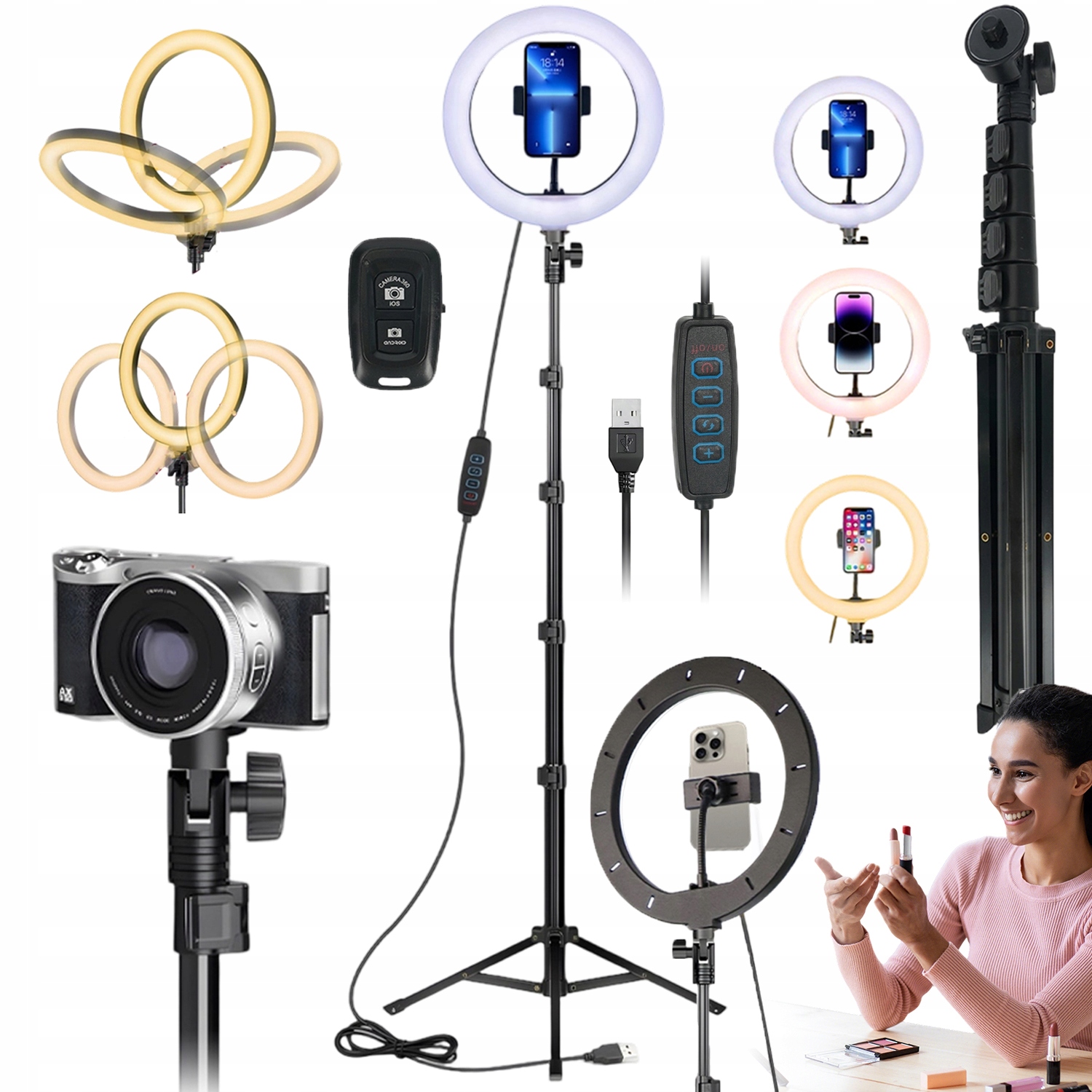 kruhová lampa Led Se Stativem Ring Selfie Stativ Velká Pro Telefon