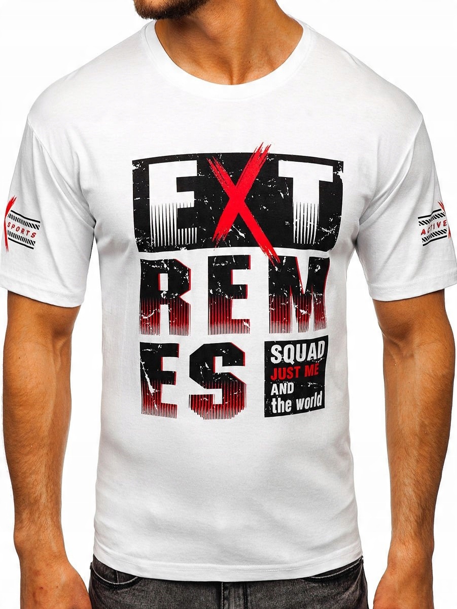 

T-shirt Męski Z Nadrukiem Biały 14312 Rozmiar_l
