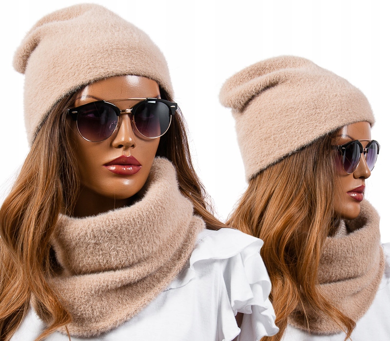 

Alpaka Polski Komplet Czapka beanie + Duży Komin