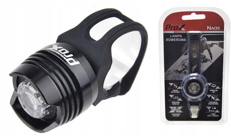 LAMPA PRZÓD PROX NAOS 1-LED CZARNA BATERIE