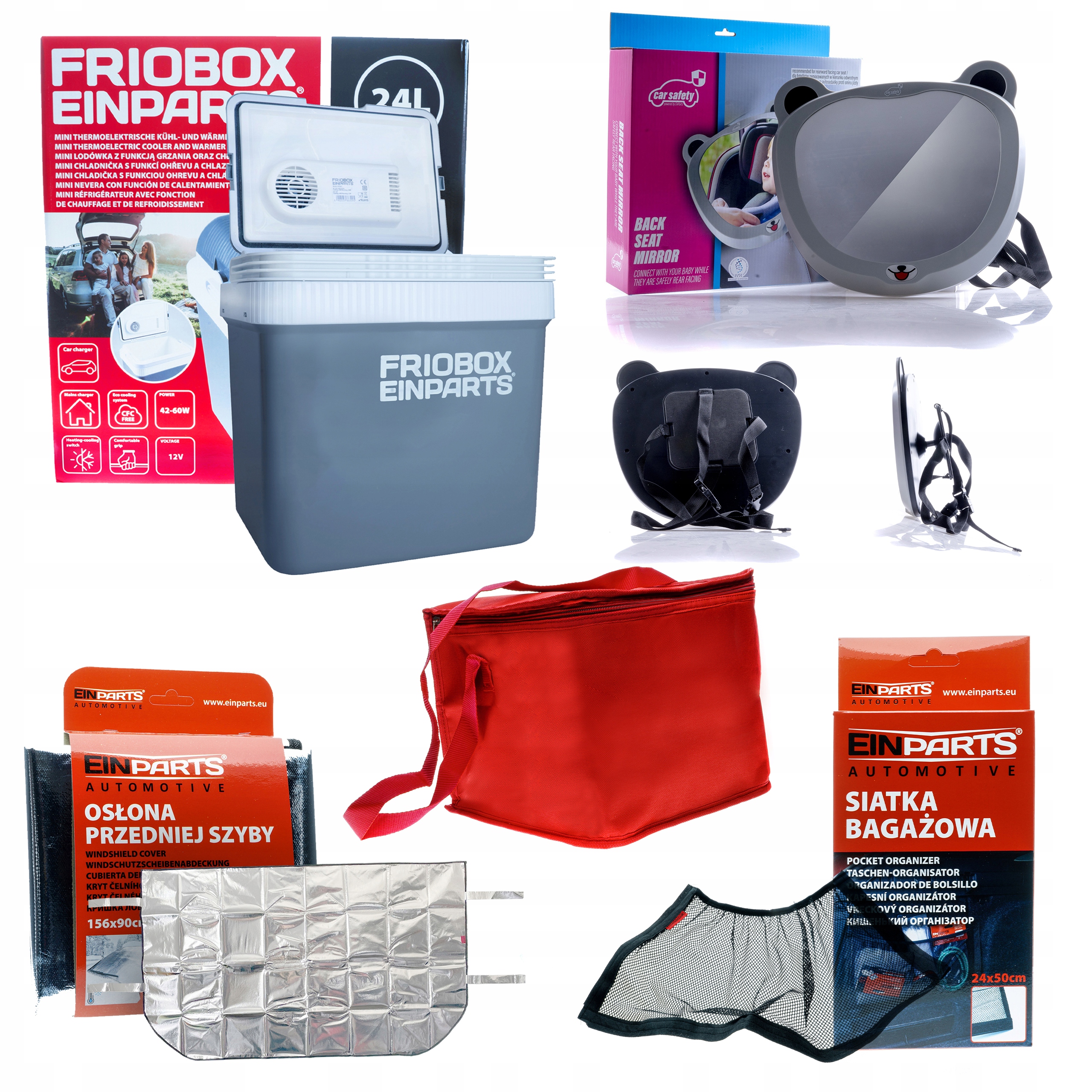 Velká Sada Lednice Do Auta Termotaška Zrcátko Síťka Krytka Skla