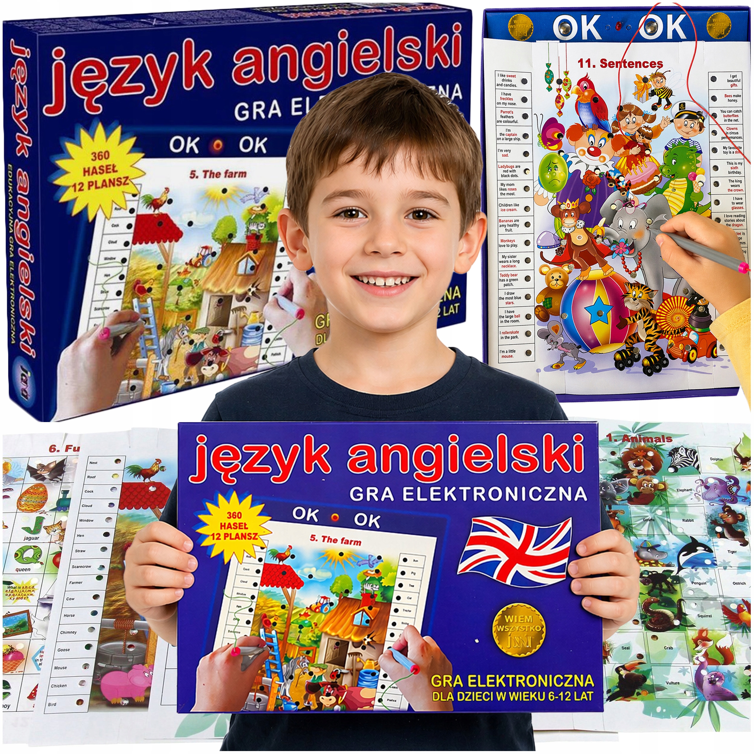 Gra Planszowa Dla Dzieci Edukacyjna Planszówka Nauka Języka Angielskiego